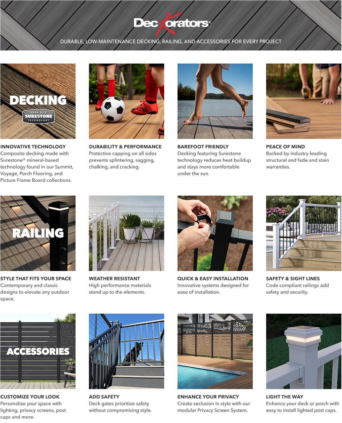 Deckorators Summit 1 in. x 6 in. x 12 in. Glacier Gray Composite Deck ...
