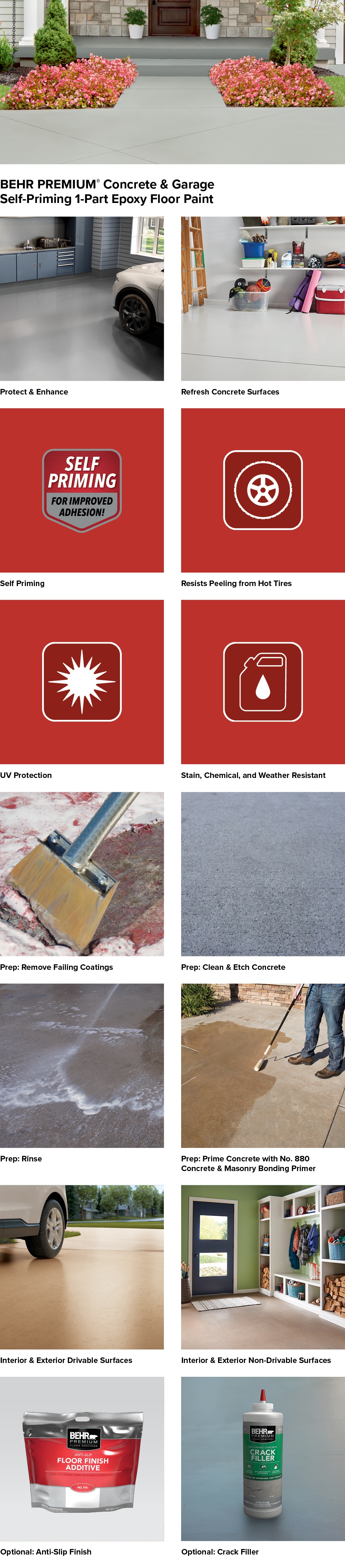 BEHR PREMIUM 1 gal. #BXC-41 Charcoal Self-Priming 1-Part Epoxy Satin ...