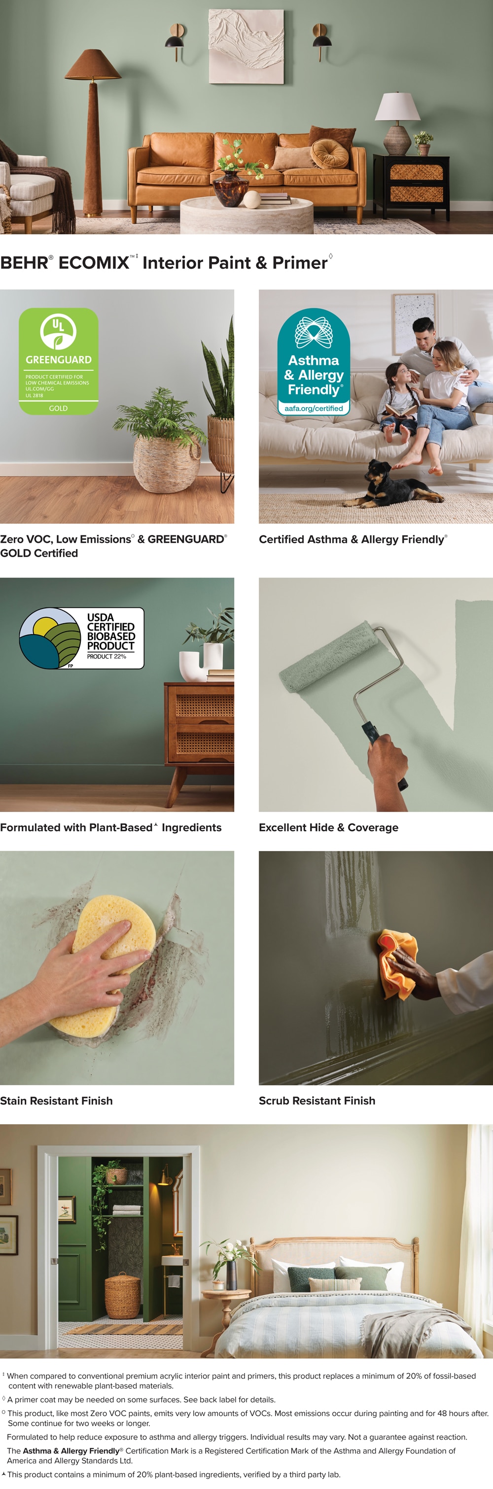 Paint Ridges BEHR ECOMIX 1 gal. #580D-5 Ocean Ridge Semi-Gloss Enamel Plant-Based ...