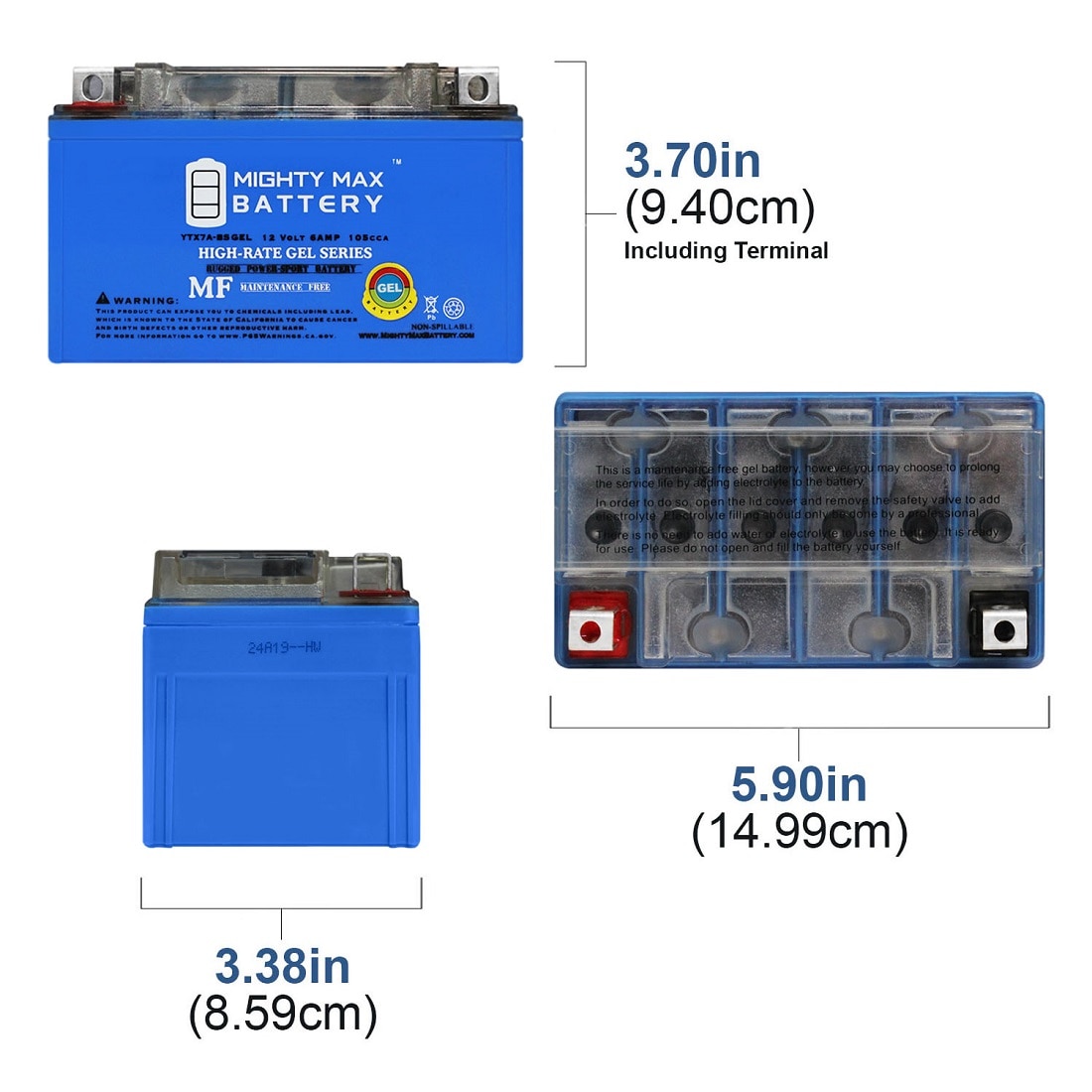 12V 35AH SLA Internal Thread Battery for NCR 4960499 : Mighty Max Battery 12V 35AH SLA Internal Thread