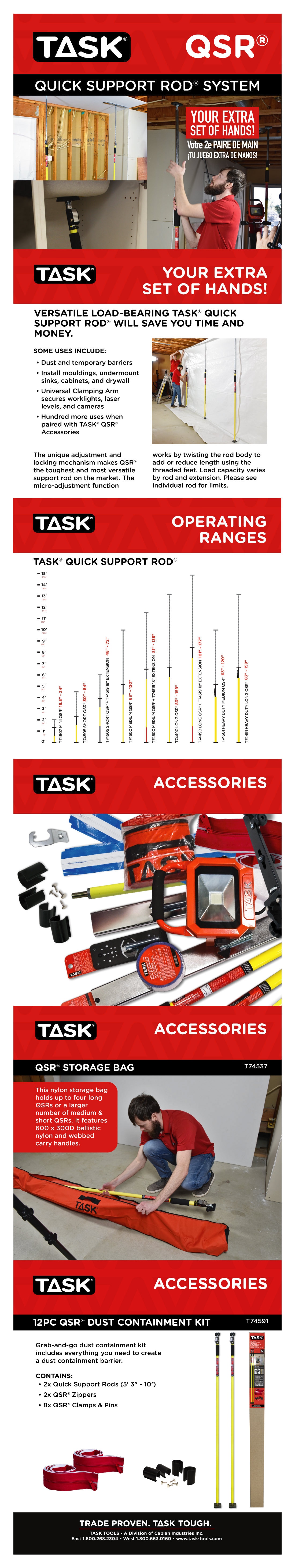 TASK QSR Quick Support Rod Dust Containment Set (12-Pieces) T74591 ...