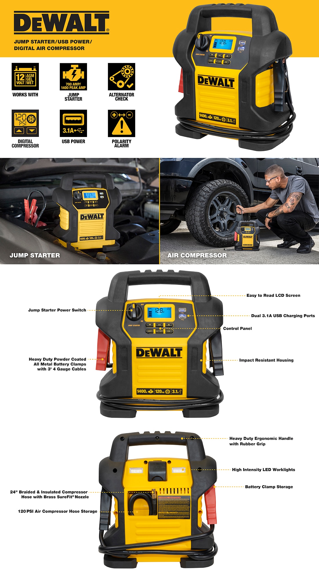 dewalt jump starter lowes - Main Image