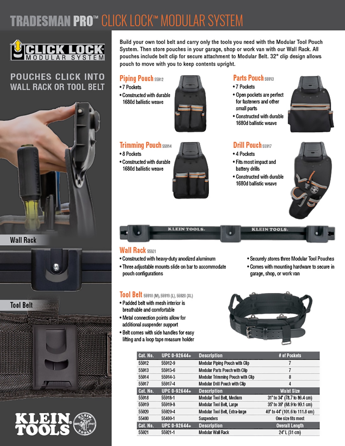 Klein Tools 24 in. Tradesman Pro Modular Wall Rack Tool Storage Rack ...