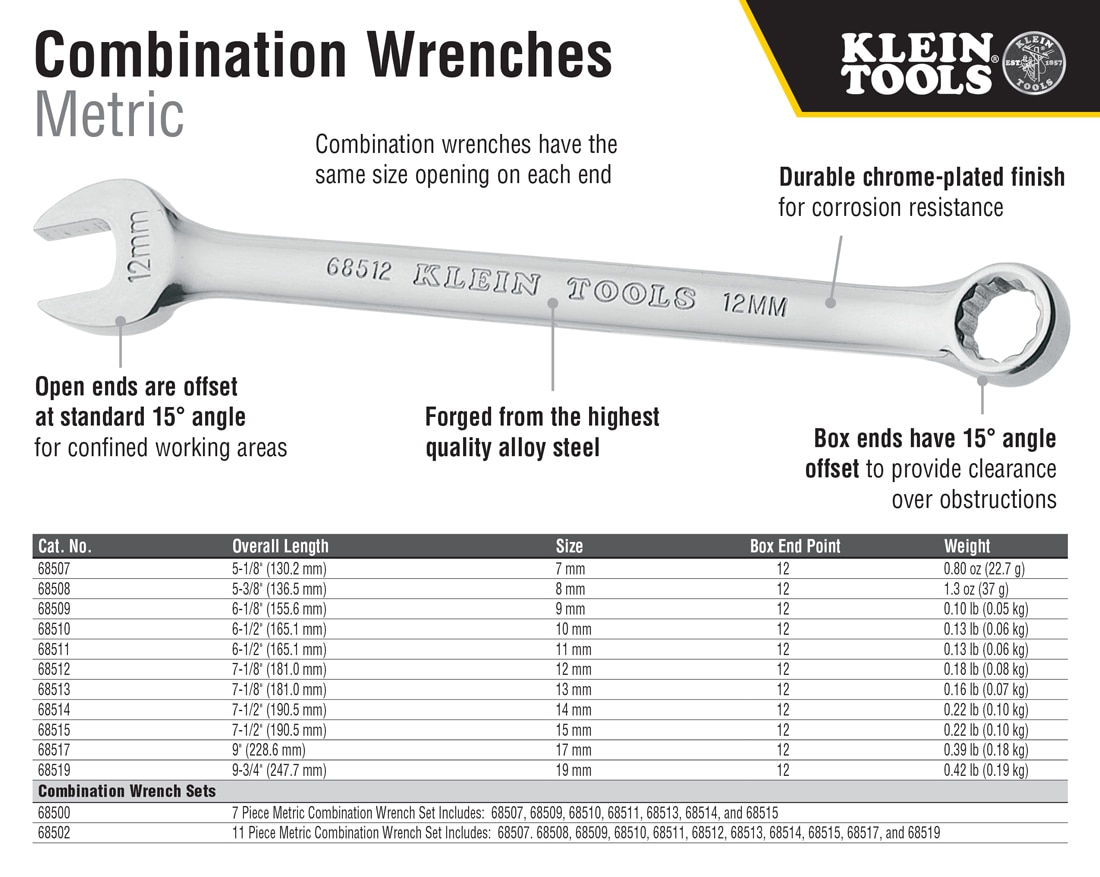 Klein Tools 7 mm Metric Combination Wrench 68507 - The Home Depot