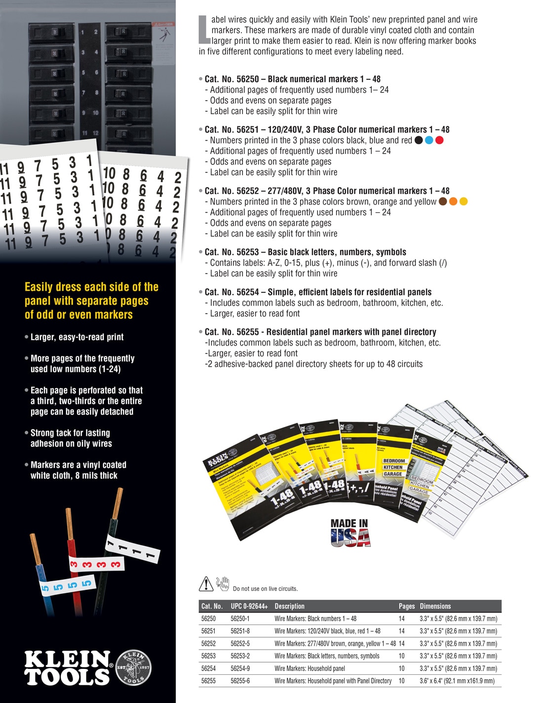 Klein Tools Wire Marker Book-Household Electrical Panel 56254 - The ...