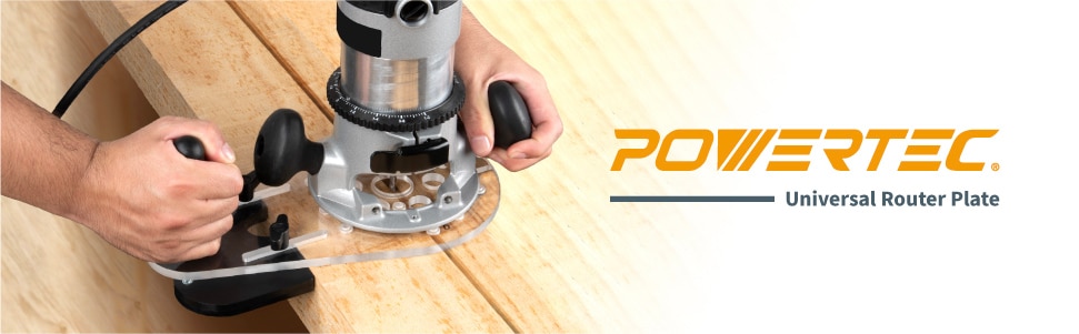 ‎POWERTEC Universal Router Plate with Edge Routing Reversible Fence ...