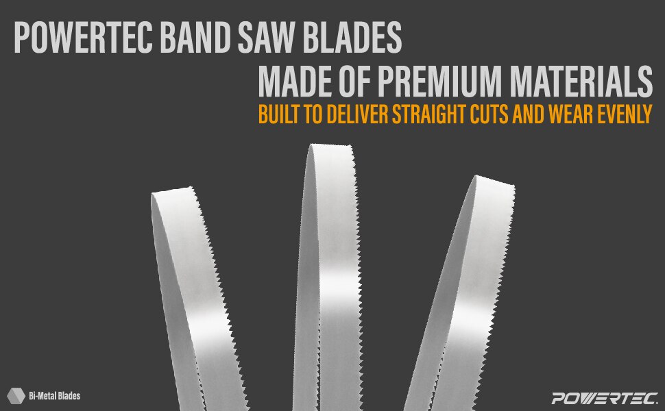 93-1/2 x 1/2 x 14 TPI POWERTEC 13290 Bi-Metal Bandsaw Blade for Soft/Non-Ferrous Metal 