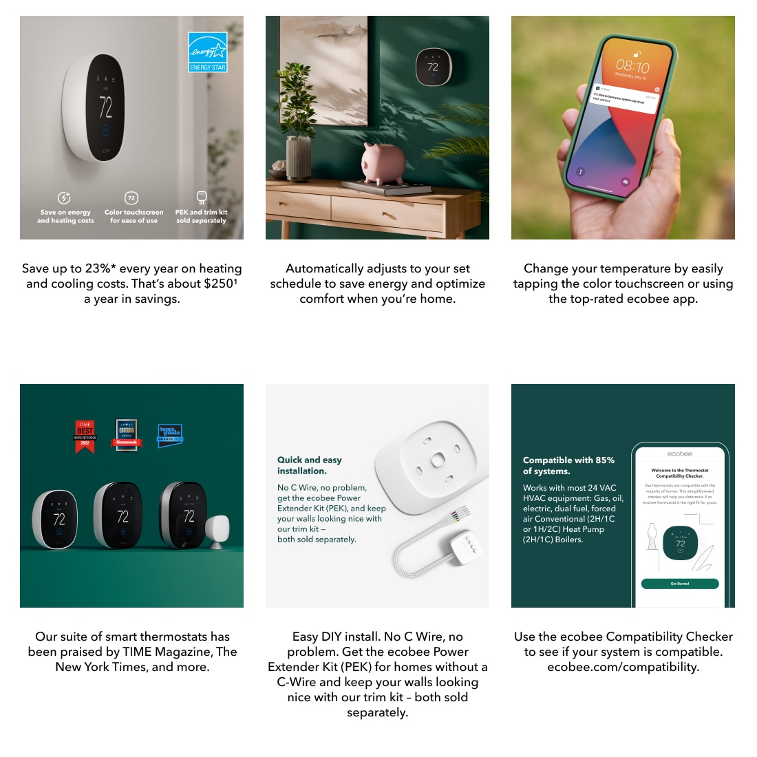 ecobee Smart Thermostat Essential Learning Programmable Thermostat EB ...