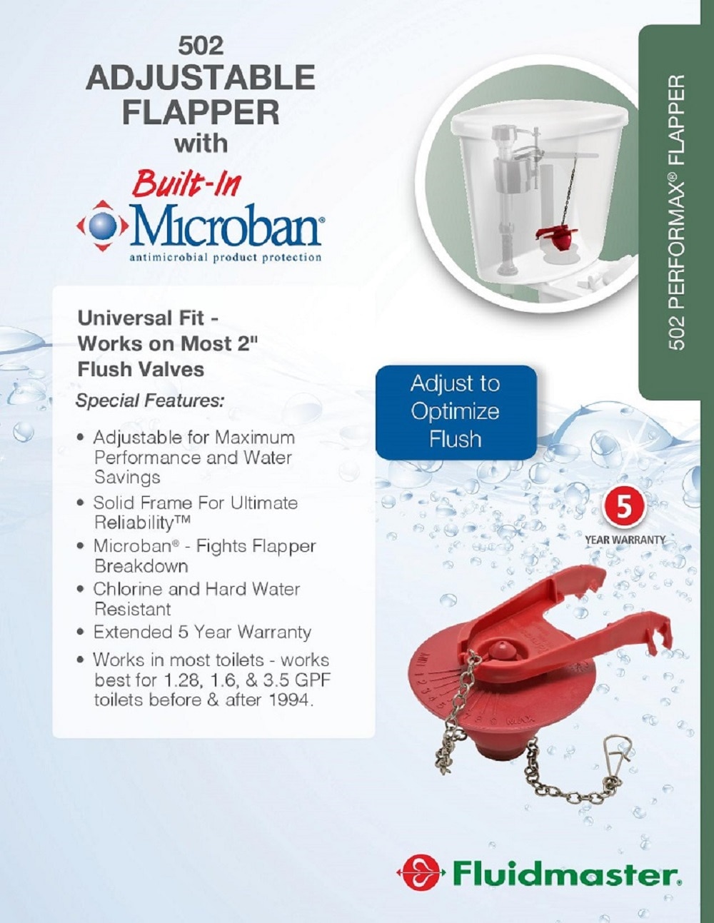 Fluidmaster 2 in. PerforMAX Universal High Performance, Water-Saving ...