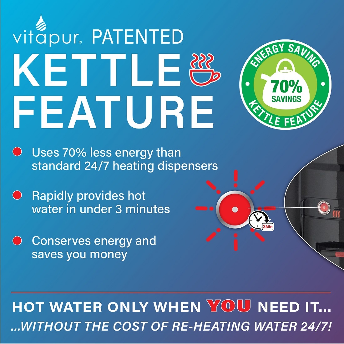 Vitapur 3-5 Gal. Hot/Room/Cold Temperature Bottom Load Water Cooler ...