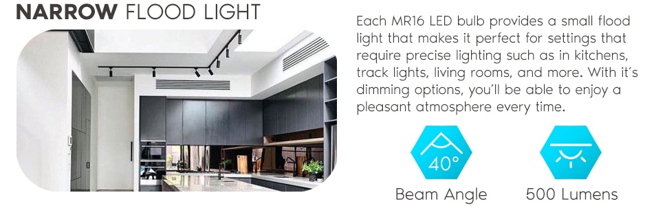 LUXRITE 50-Watt Halogen Equivalent MR16 Dimmable GU10 Base LED Light ...
