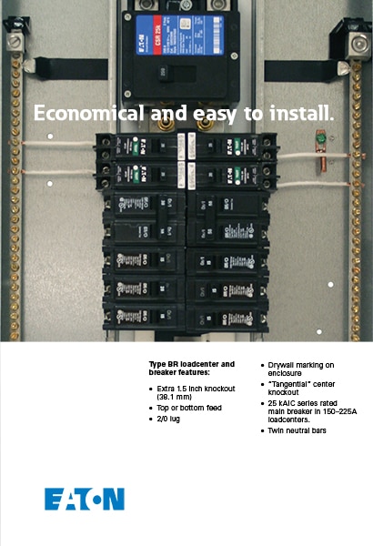 Eaton BR 100 Amp 12 Space 20 Circuit Indoor Main Breaker Loadcenter ...