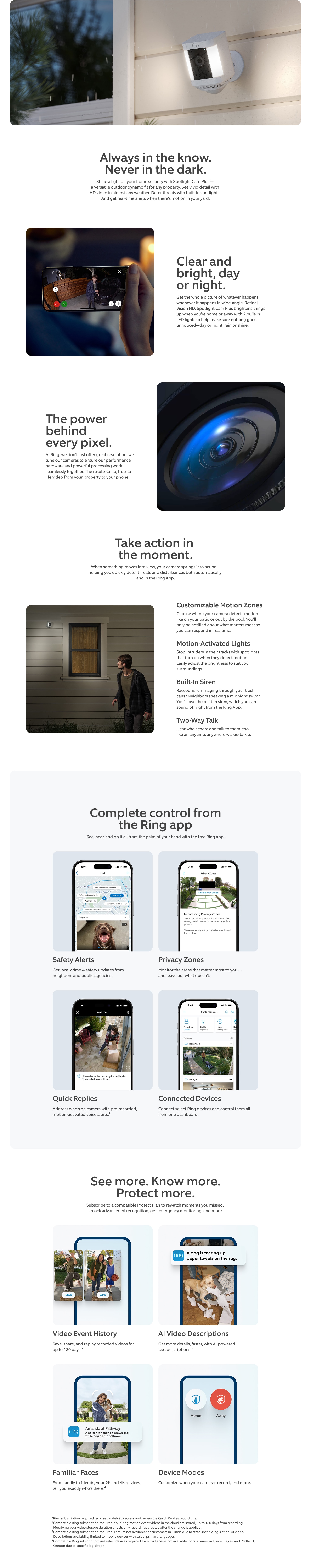 Ring Spotlight Cam Plus Battery Smart Security Camera with Solar Panel ...