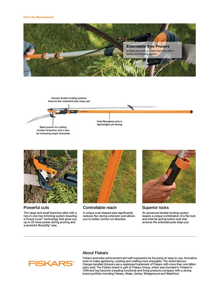 Fiskars telescoping pruning stik manual transfer
