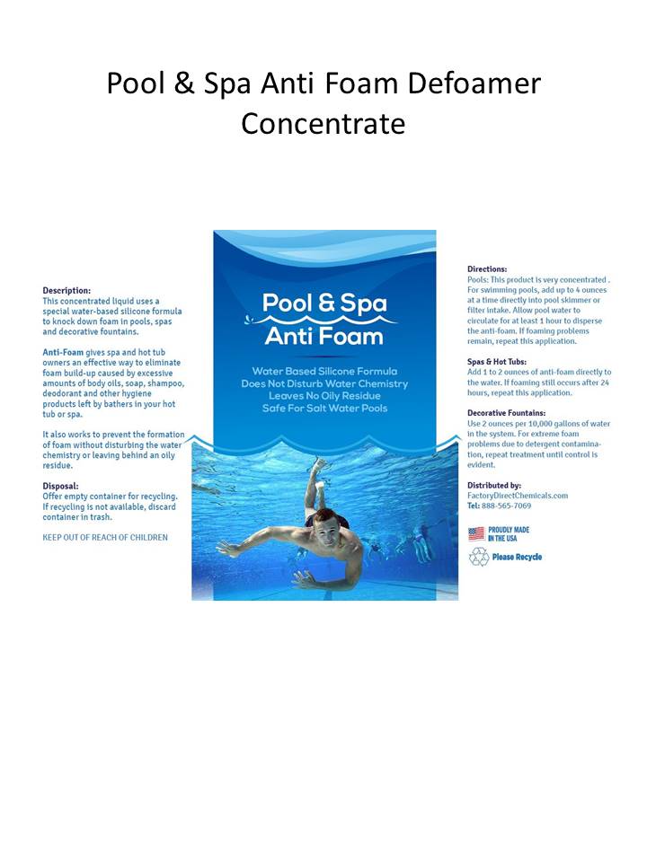 Eco Clean 1 Gal. Pool Anti Foam Defoamer ConcentratePAF1GM The Home