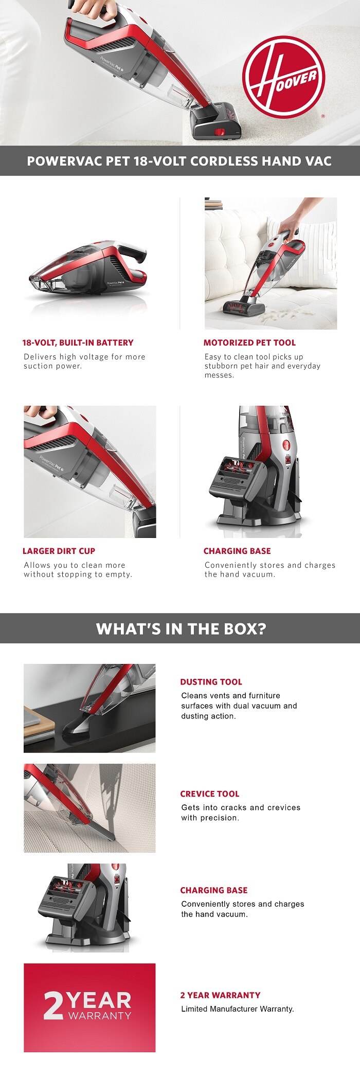 HOOVER PowerVac Pet 18-Volt Cordless 