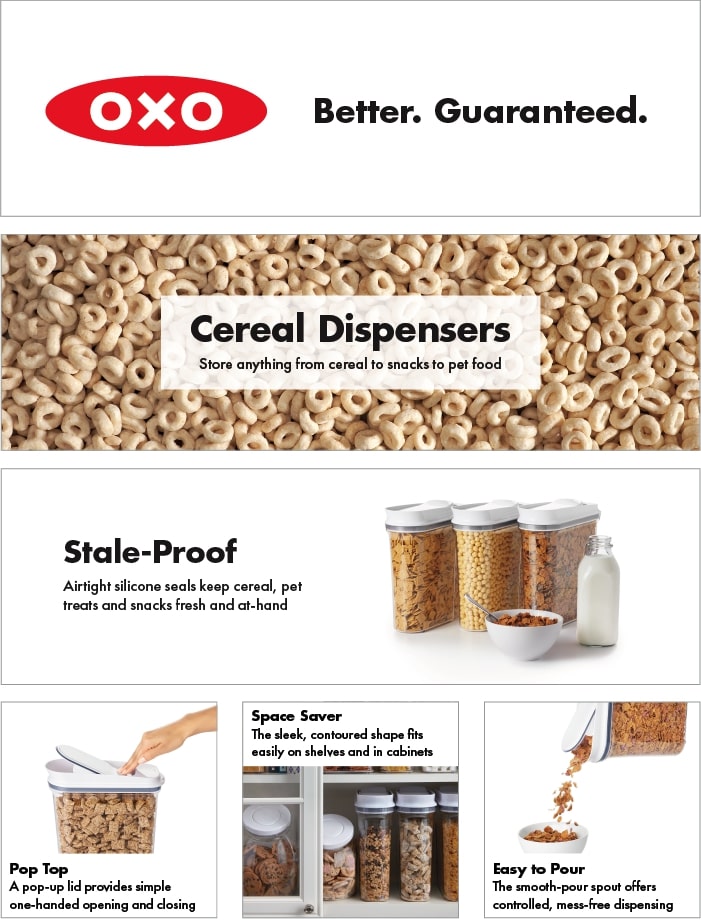 OXO Good Grips POP Medium Cereal Dispenser - 3.4 Qt — Las Cosas Kitchen  Shoppe