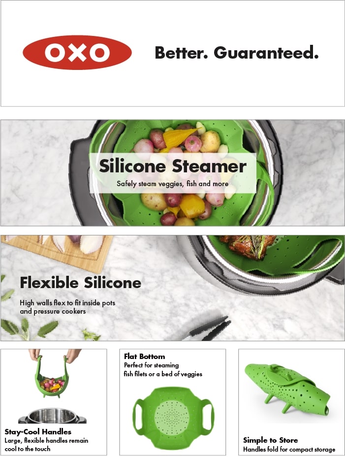 OXO Good Grips Silicone Steamer — Las Cosas Kitchen Shoppe