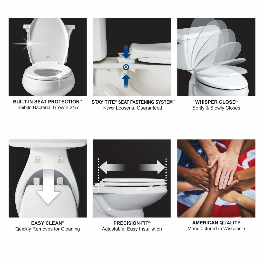 Never Loosens Elongated Sculptured Rainfall Enameled Wood Toilet Seat with Easy Clean White Never Loosens Elongated Sculptured Rainfall Enameled Wood Toilet Seat with Easy Clean White
