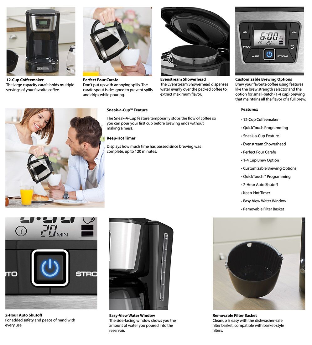 BLACK+DECKER 12-Cup Programmable Black 