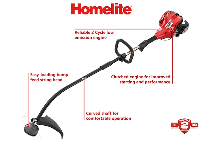 Homelite 2-Cycle 26 cc Curved Shaft Gas Trimmer