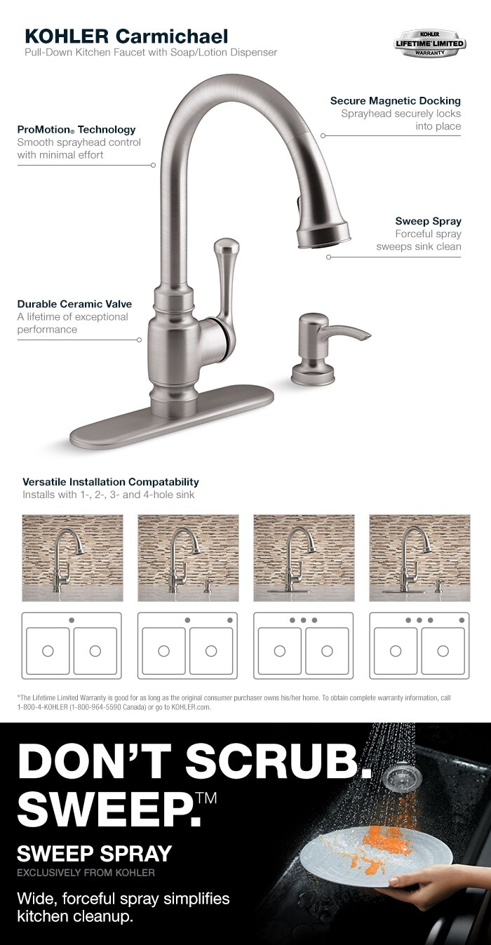Carmichael Pull-Down Kitchen Faucet in Stainless Steel