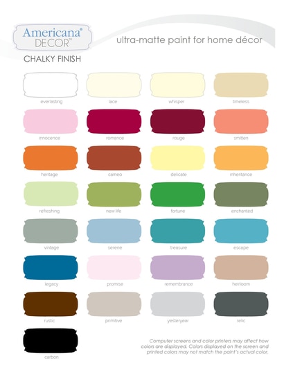 Chalky Finish Color Chart